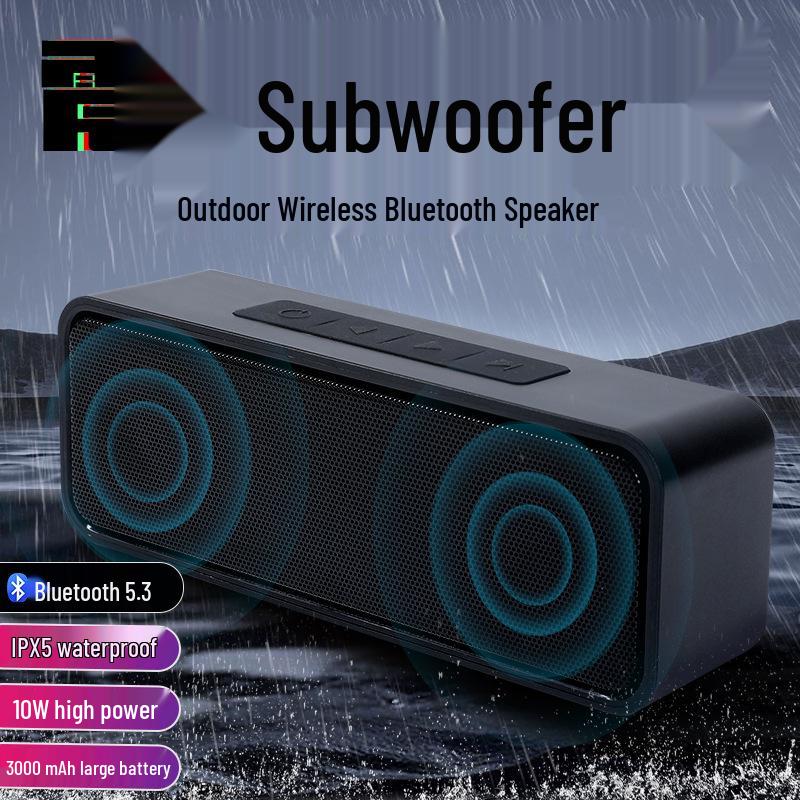 Outdoor Waterproof Wireless Bluetooth Speaker with High-Power Subwoofer