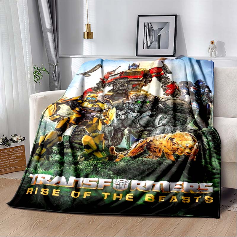 Cartoon T-Transformers Autobots Soft Flannel Blanket for Beds Bedroom Sofa Picnic,Throw Blanket for Cover Outdoor Leisure Gift