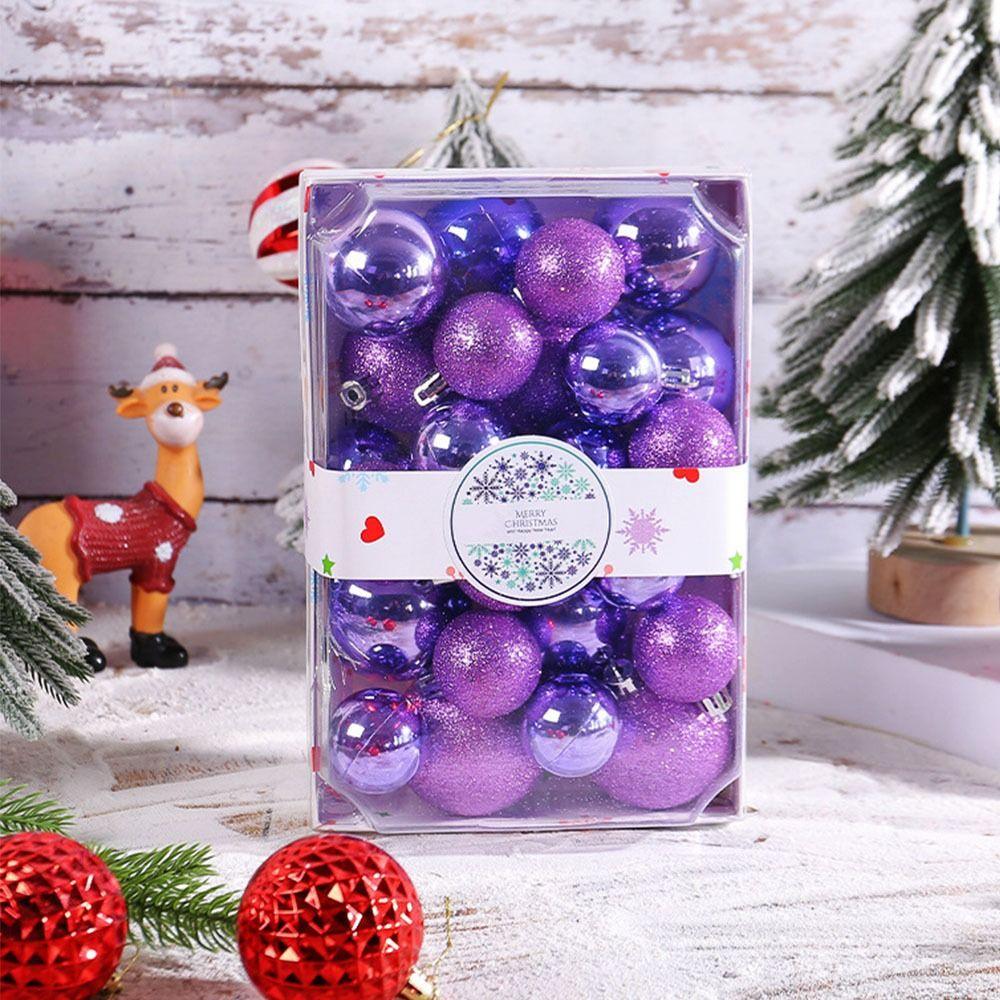 26Pcs Plastic Christmas Hanging Ball Merry Christmas Tree Decor Hotel Office Decor