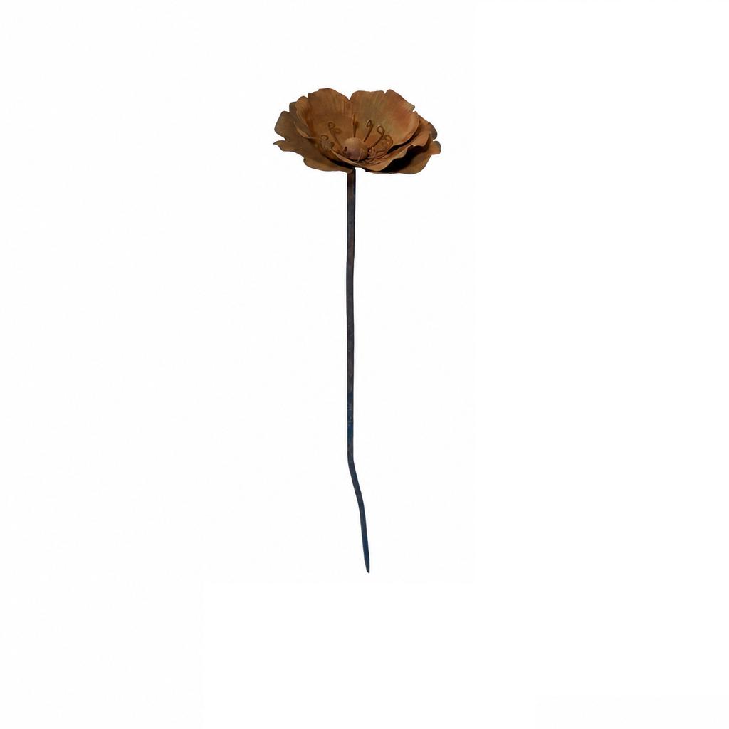 Outdoor Metal Garden Stake Flower Sculpture Decorative Yard Ornament Iron Flower Plant Stake for Lawn Patio Pathway Accent