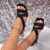 Women Sandals Outdoor High Heels Sandals Ladies Sexy Open Toe Gladiator Shoes Women Fashion Party Wedding Shoes Zapatos De Mujer
