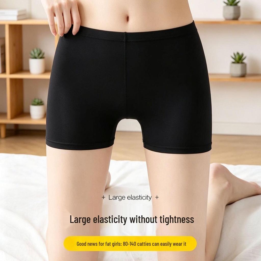 Women's Summer Ice Silk Lace-Trim Safety Shorts