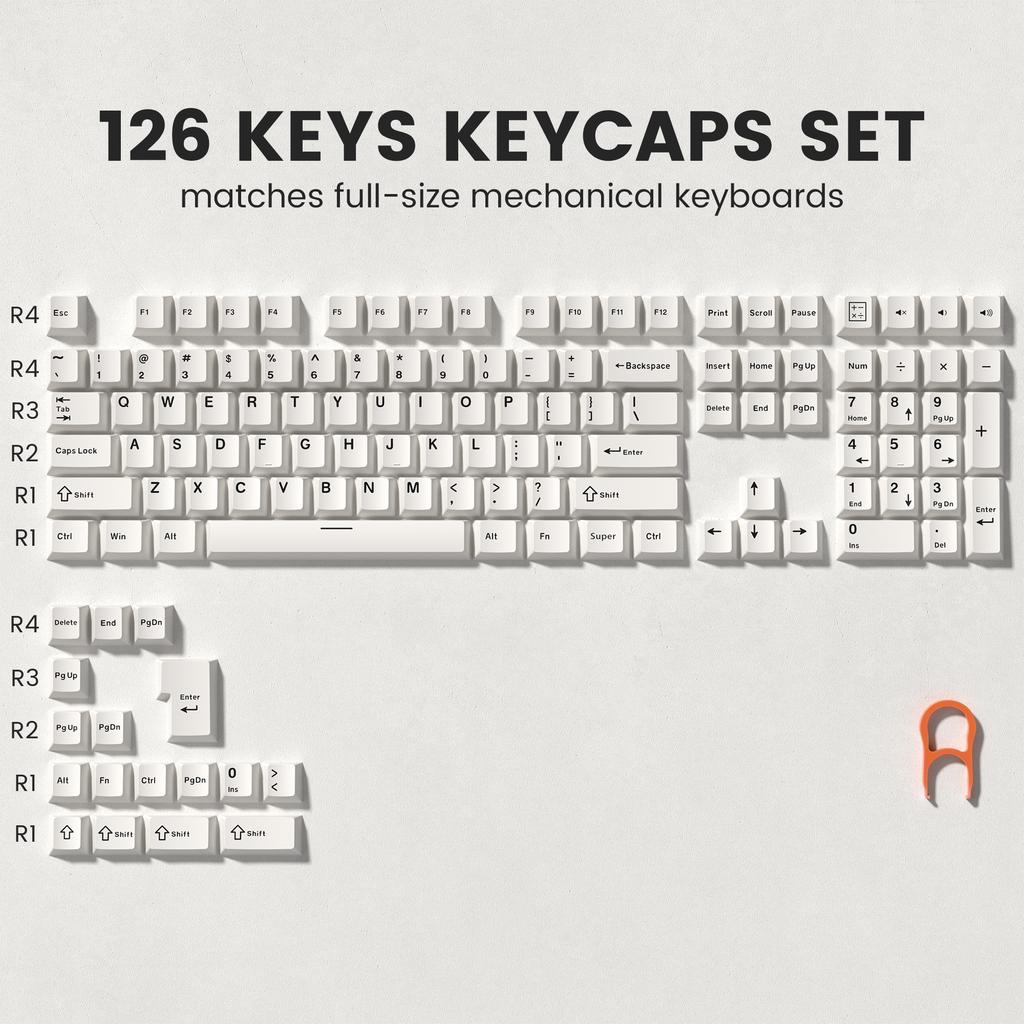 Xiaomi Womier 122 Keys Retro Black PBT Keycap Double Shot Cherry Profile Key Caps for Cherry MX Switches Mechanical Gamer Keyboard