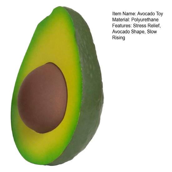 Simulated Half Avocado Stress Ball Toy Slow Rebound Fruit Squeeze Fidget Toy Anxiety Relief Soft Stress Ball Pinch Sensory Toy