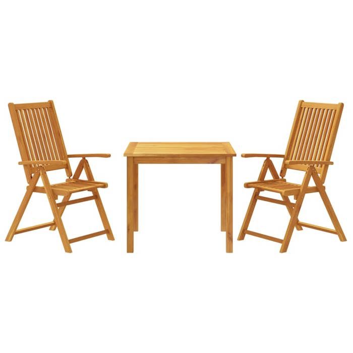 VidaXL Ensemble à manger de jardin 3 pcs Bois d'acacia solide, ensemble de salle à manger d'extérieur, meuble de salle à 3295260