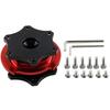 1 Set Red & Black Metal Steering Wheel Quick Release Hub Adapter