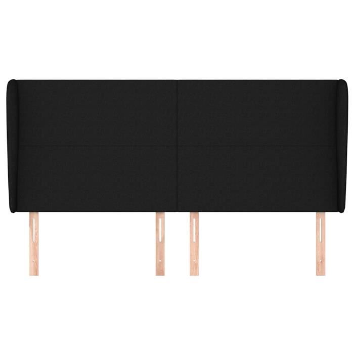 VidaXL Headboard with Ears Black 203x23x118-128 Cm Fabric3117700