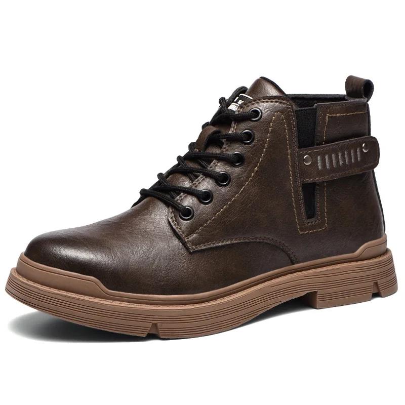 

Шкіряне робоче захисне взуття для чоловіків Сталевий носок Захист від ударів Захист від проколів Незруйновне Зварювальне взуття Взуття 46