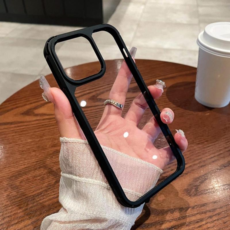 Luxury Shockproof Clear Phone Case For iPhone 15 14 Plus 11 12 13 Pro Max 13 Rugged Soft Silicone Bumper Transparent Hard Cover