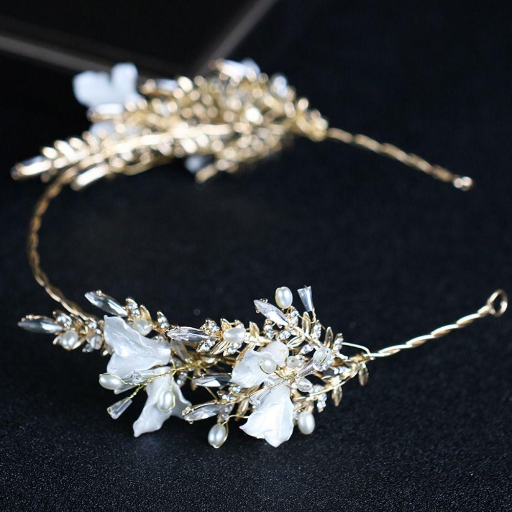 Handmade Bride Wedding Tiaras Glitter Flower Headbands  Female Decoration