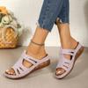 Summer New Thick-soled Wedge Slippers Women's Shoes Large-size Hollow Fish Mouth Wedge Heel Thick-soled Slippers
