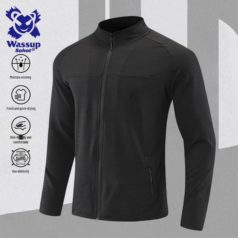 Wassup Sohot Men s Quick-Dry Stand-Collar Sports Jacket L
