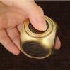 Four Divine Beasts Rotating Coin: Yellow Brass Qiankun Wealth-Attracting Copper Decompression Cube Handheld Craft.