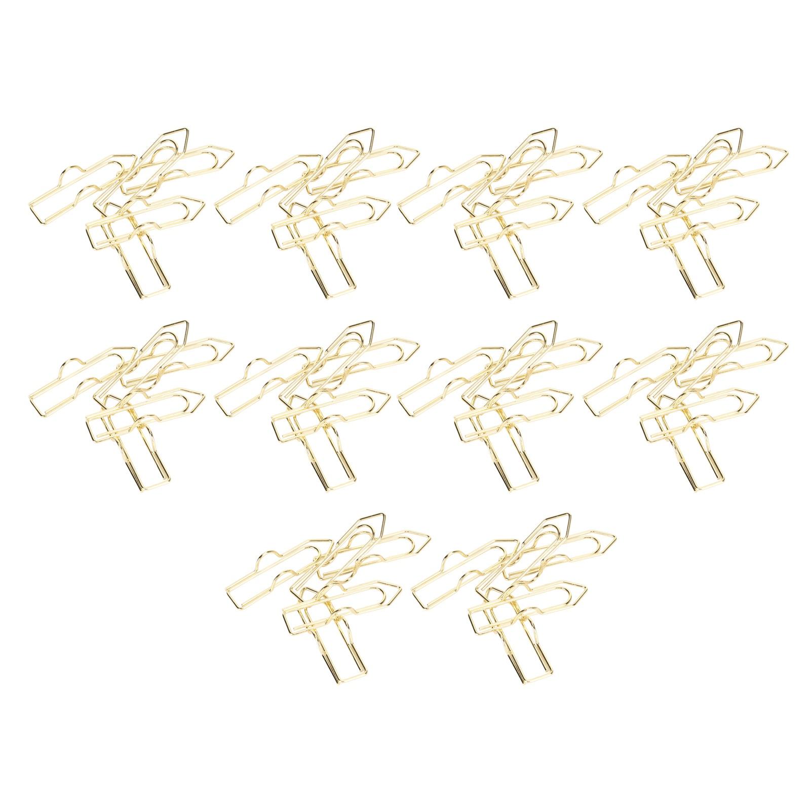 

50pcs Pen Clips Multipurpose Electroplating Cute Shape Metal Pen Holders for Notebook Journals Clipboard Pictures