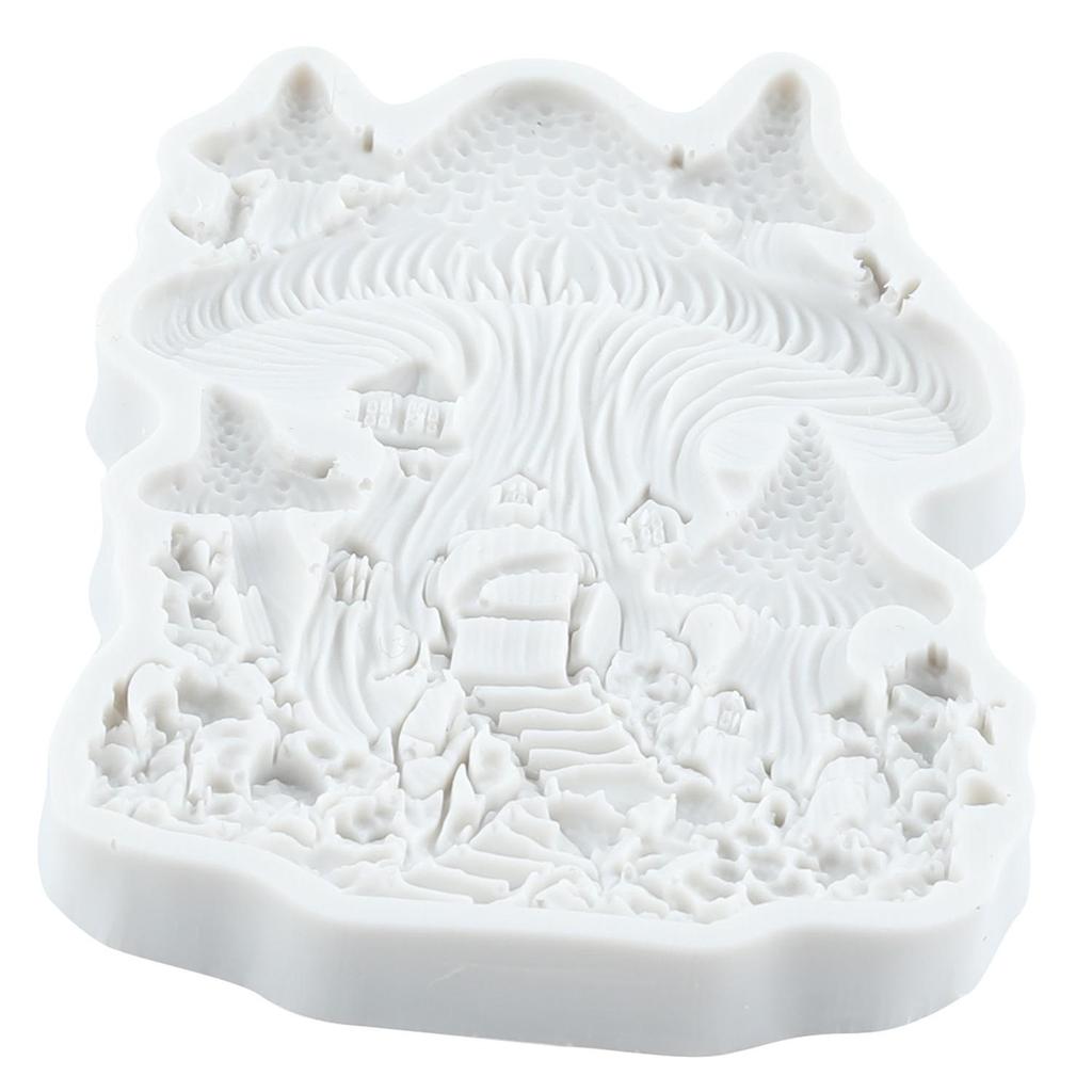 Mushroom Castle Silicone Mold Mushroom Fondant Molds Cake Decorating Tools Cupcake Topper Candy Sugar Craft Gum Paste Polymer Clay