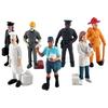 7Pcs/Set Hand Painted Miniature Landscape Figurine High Simulated Workplace Fireman Policeman Landscape Figurine for Decoration