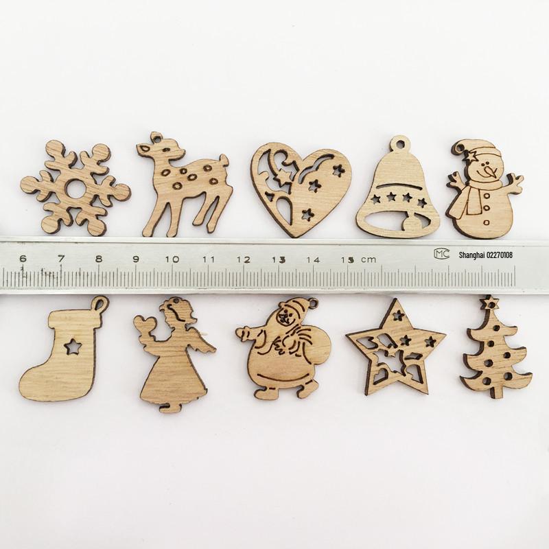 Eco-Friendly Retro Christmas Cartoon Wooden Decorations - European & American Style