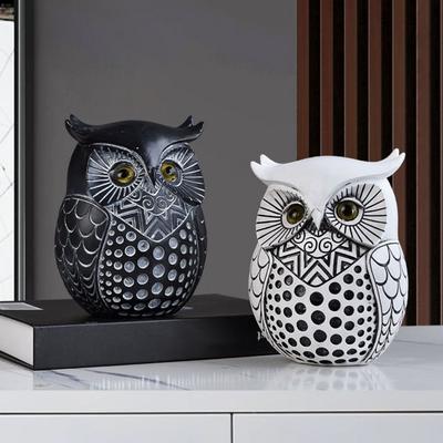 Handmade Owl Statue Resin Craft Animal Sculpture Modern Owl Figurine  Desktop