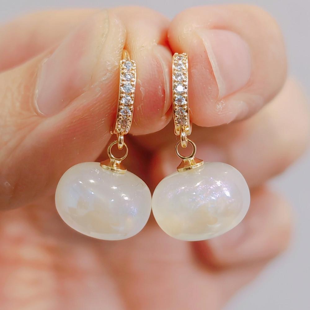 Neue Mode Bunte Perlen Baumeln Ohrringe für Frauen Hochzeit Schmuck Zirkonia Eardrop