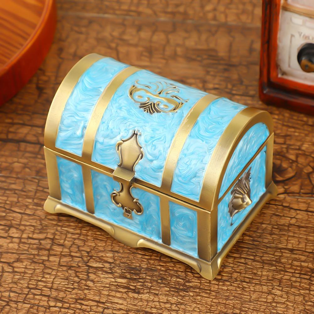 Retro Bracelet Storage Box Jewelry Organizer,European Style Enamel Alloy Necklace Ring Storage Jar Dresser Display Couple Gifts