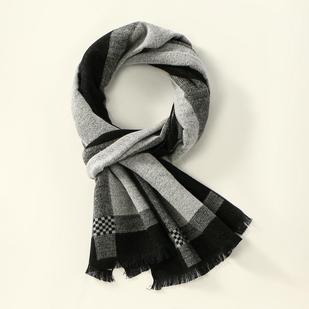 Wool Scarf for Women Men British Style Tartan Plaid Cashmere Scarves With Tassel Female Winter Warm Neck Scarf Shawl