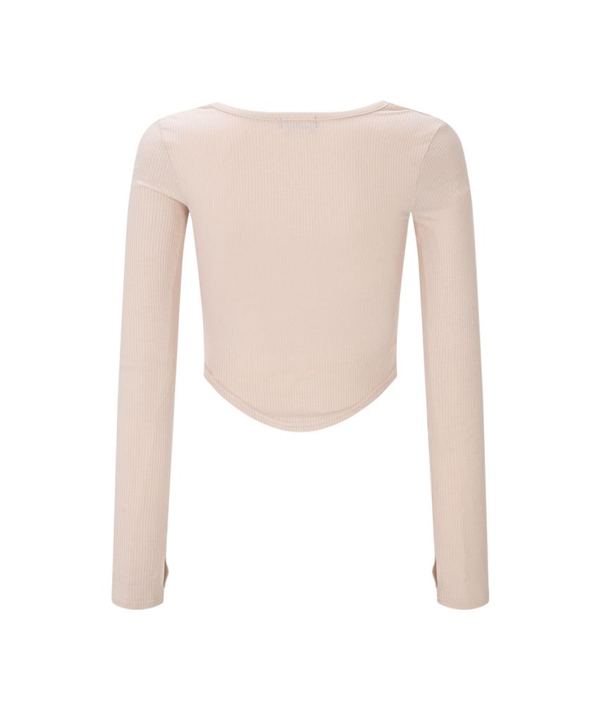 Peullijeunopallou 26Ss Barbie Squareneck Long Sleeve Top (Baby Pink)