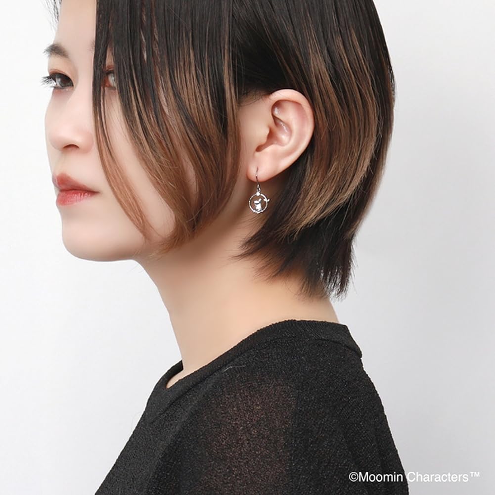 Gin no Moomin Swinging Twig Swing Hook Earrings for 925 Sterling Official Character Merchandise [Shinjuku Kura] (2-Piece Set) Women, Silver,