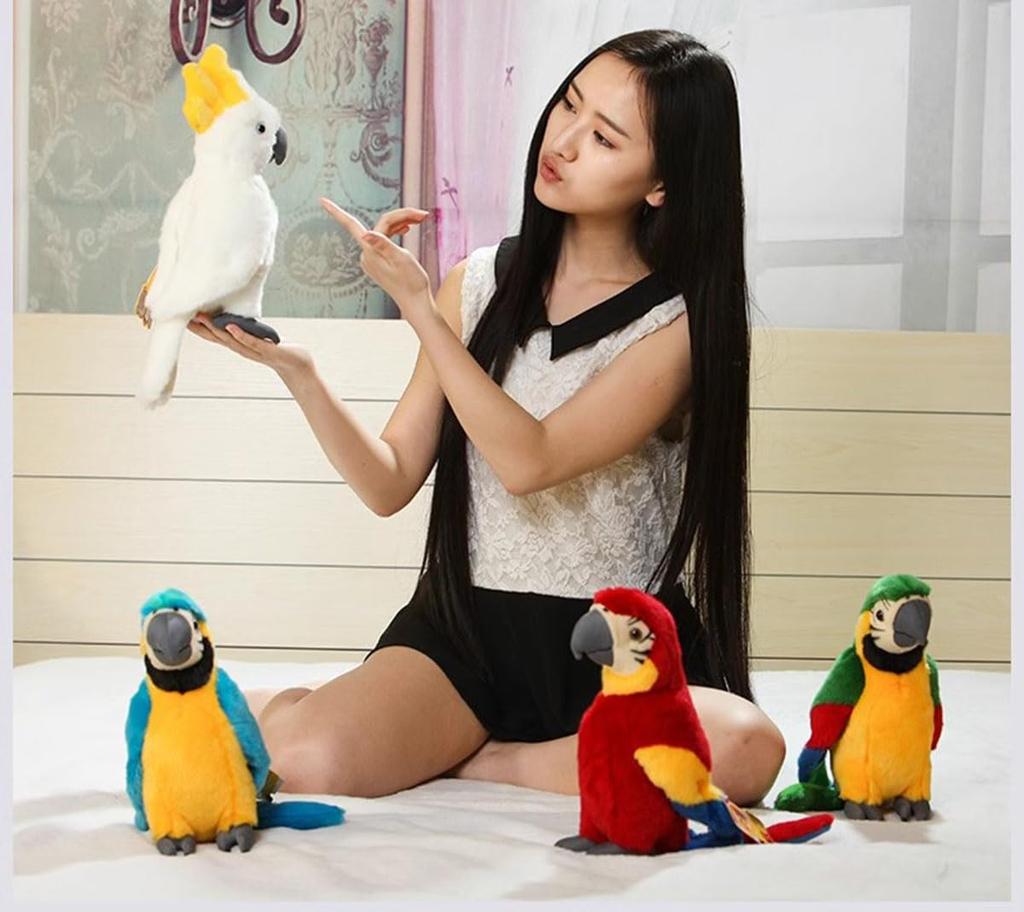 [Qingyun LEE] Plush Toy, Parrot, Realistic, Bird, Stuffed Toy, Gift, Huggable Pillow, Parrot, Plush, Fluffy, Cute, Blue