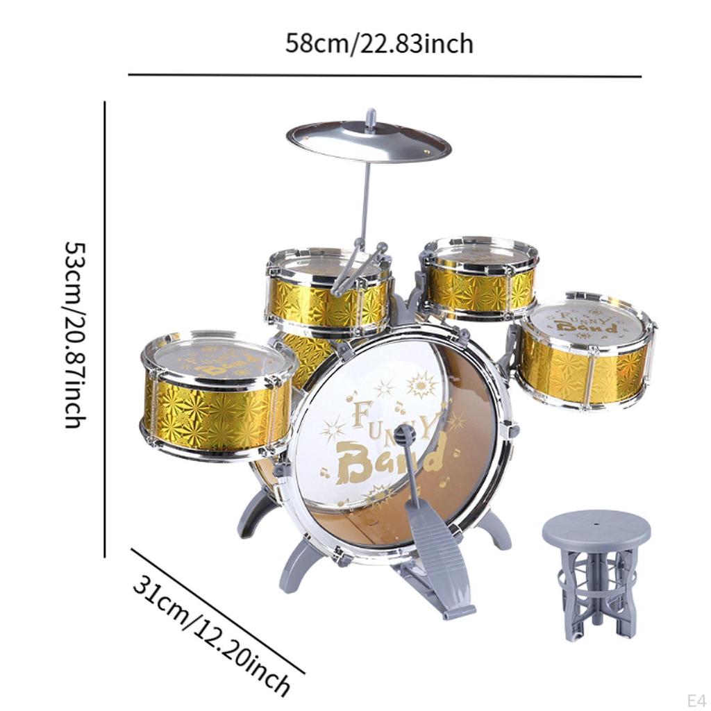 Batteria per Bambini Principianti Kit di Grancassa Giocattolo Musicale per Bambini in Età Prescolare
