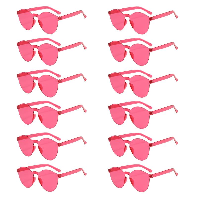 12 Pairs Per Set Candy Color Decoration Shades Oval Design Trends Women's Sunglasses Fashion Brand Sun Glasses for Lady