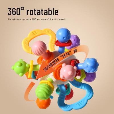 Free Shipping: Silicone Baby Grasping Rattle & Teething Toy