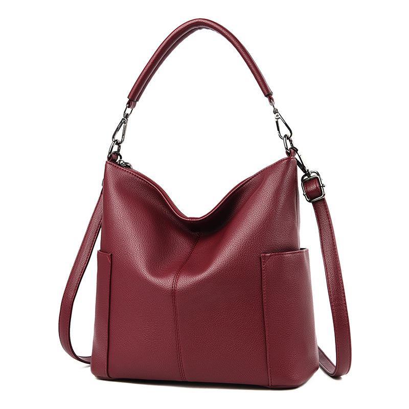 

Soft leather handbag women s 2025 new Korean version of fashion shoulder bag trend simple and versatile messenger handbag бордовый