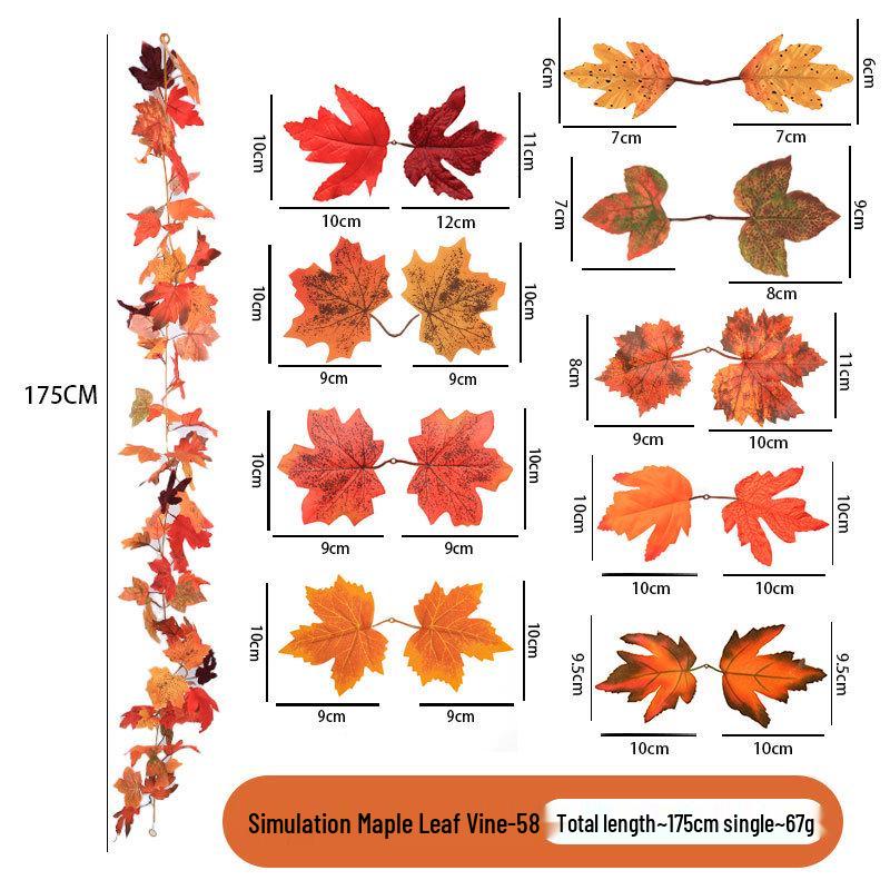 Artificial Maple Leaf Rattan Home Decor: Scenic Atmosphere Arrangement