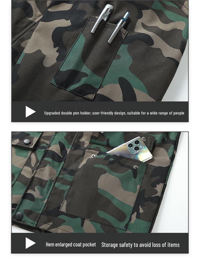 Unisex Camouflage Work Suit: Durable, Elastic, Breathable Tactical Clothing for Spring/Autumn.