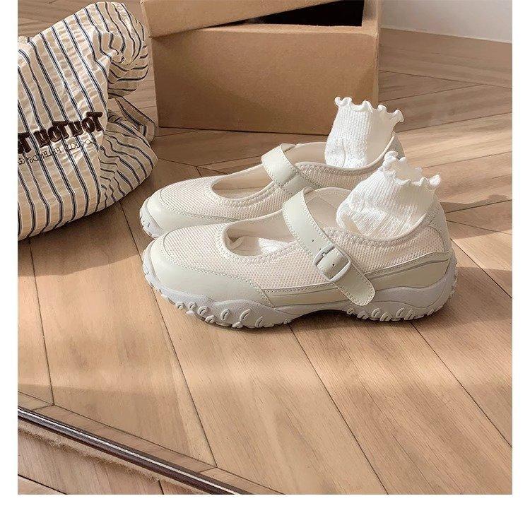 

Виноградная студия motherlee высота увеличена на 5 см~ круглый заостренный дышащая сетчатая поверхность слово с мелким вырезом повседневные туфли Мэри Джейн 35