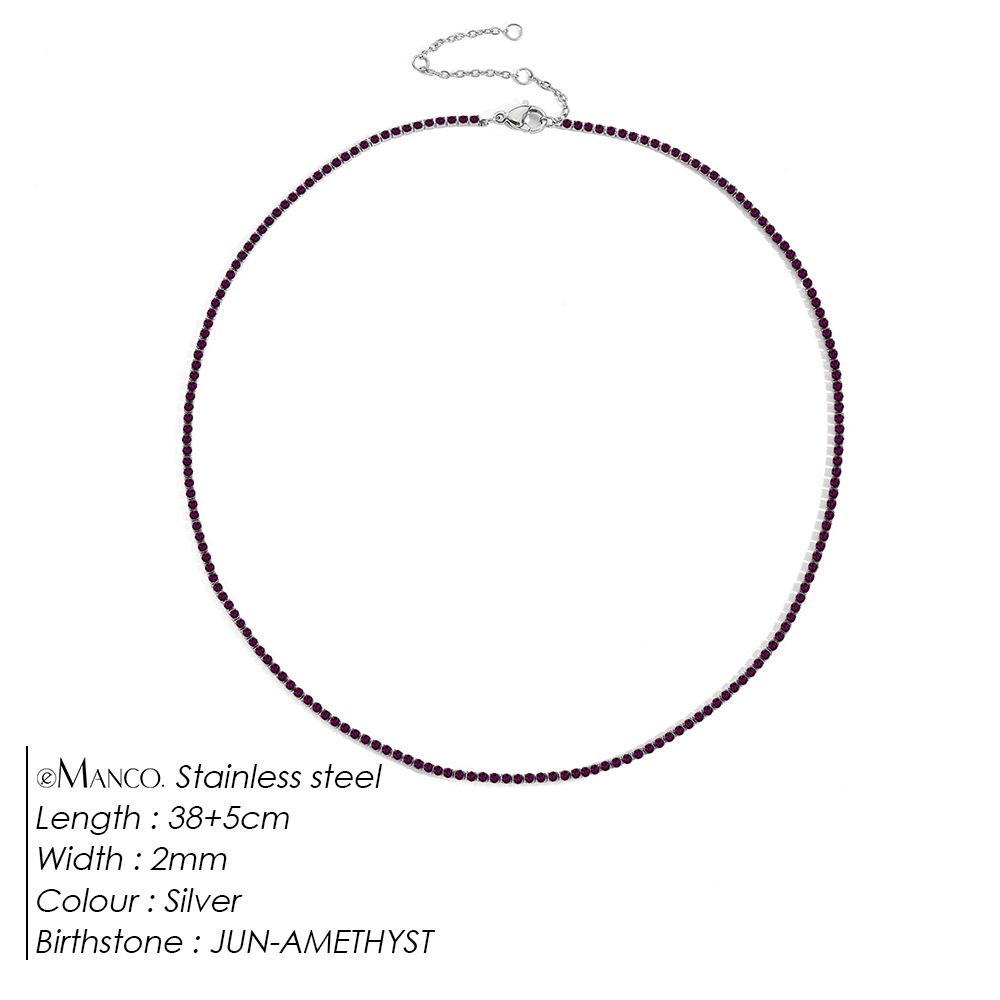 eManco Starry Sky Women's Retro Tennis Necklace - Full Diamond Clavicle Chain with European & American Design, Temperament & Personality Style.