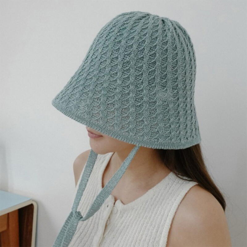 Women's Bonnet Strap Cotton Knit Hat