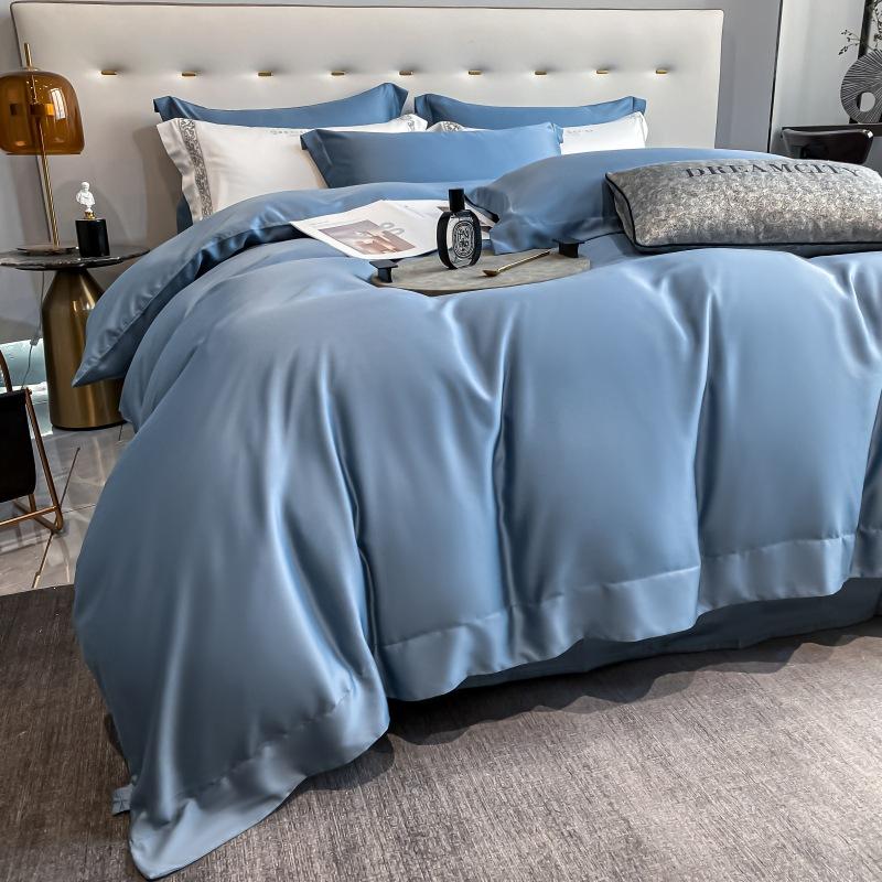 Set de patru piese din bumbac cu capse lungi, 100 de conturi