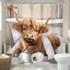 Adorable Highland Cow Shower Curtain- Whimsical Bath Decor, Perfect for Those Who Love Cute and Rustic-Inspired Designs