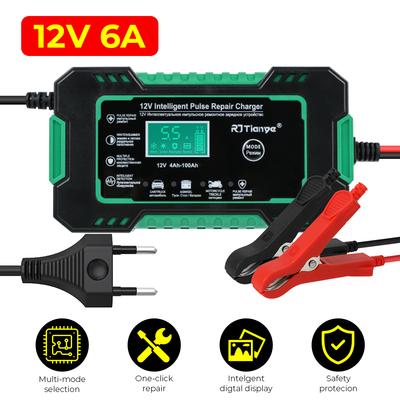 Car Battery Charger Quick Charge For Auto Moto Wet Dry Lead Acid AGM Gel LCD Display Universal Power Pulse Repair 12V 6A Full Automatic