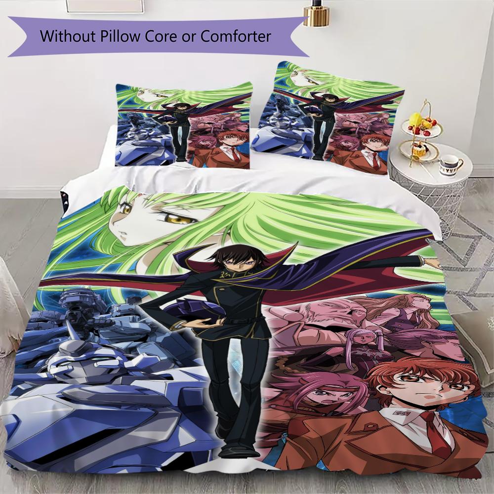 

Постельное белье с узором Code Geass Комплект одеяла Пододеяльник Наволочка Домашний Декор Подарок на День Рождения (1 * пододеяльник + 2 * наволочка без наполнителя)14 135x200cm