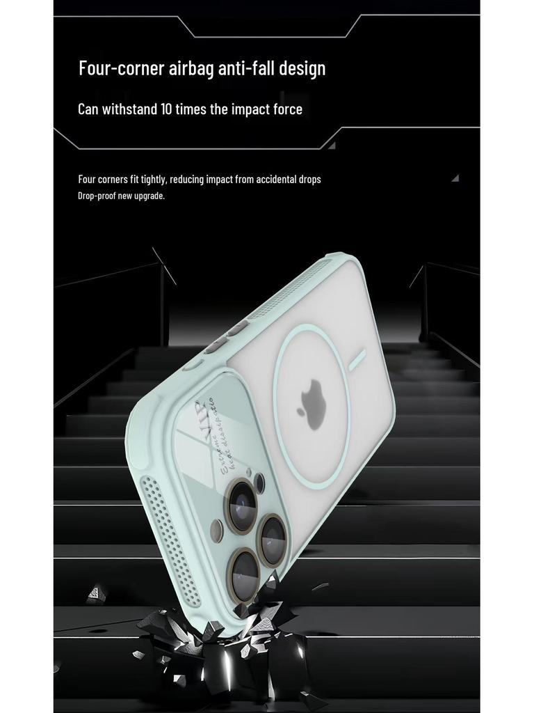 iPhone 17 Pro Large Magnetic Case: Transparent, Frosted Heat Dissipation, Drop-Proof Protective Cover