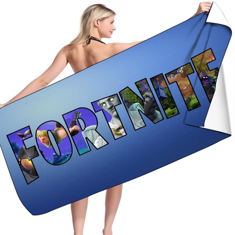 Fortnite Strandtücher Mikrofaser Badetuch Jungen Mädchen Sanft Tragbar Cartoon Bade Strand Spa Bademantel Waschkleidung Schnell Trocknend
