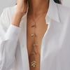 Chaîne fine métallique Feuille Feuilles Longue Gland Chaîne de poitrine Collier pour Femmes Tendance 2025 Mariage Nuptiale Sexy Choker Bijoux de cou Cadeau