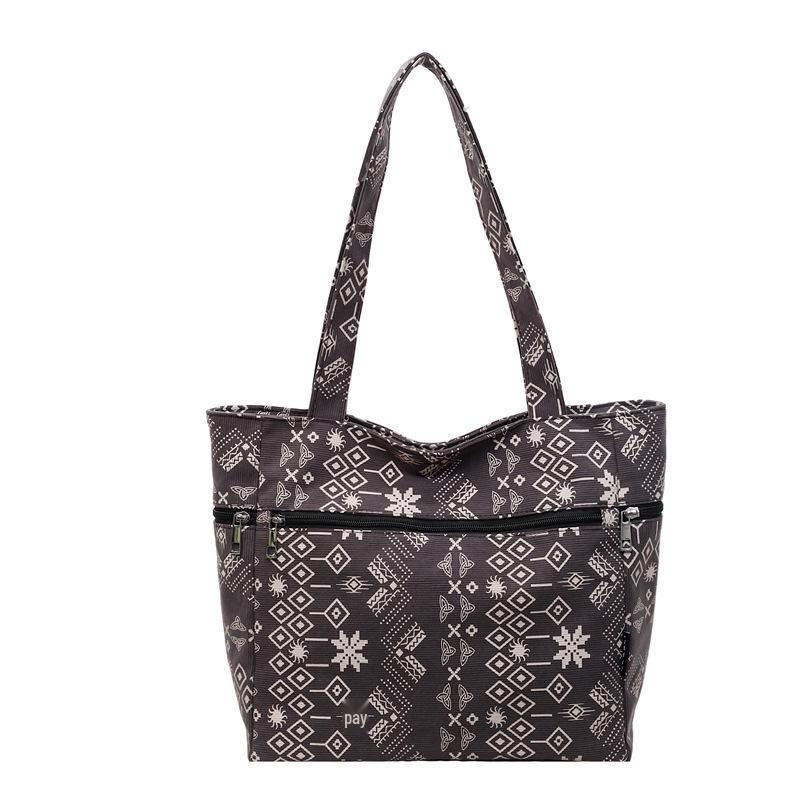 

2025 Большая холщовая сумка-тоут через плечо - Модная и универсальная сумка. чёрный