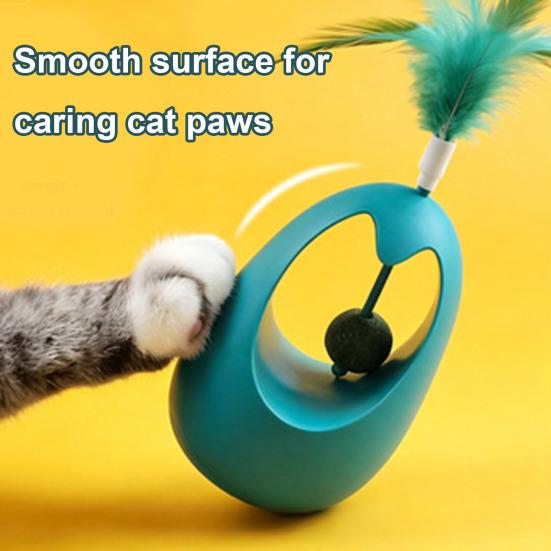Cat Toys with Natural Catnip Plastic Interactive Cat Toy Teeth-Cleaning and Dental Care Wobble Toy for Indoor Cats, Self-Play