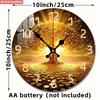 Money Tree Wall Clock. Golden Silent Decor for Living Room or Office. An Ideal Gift.