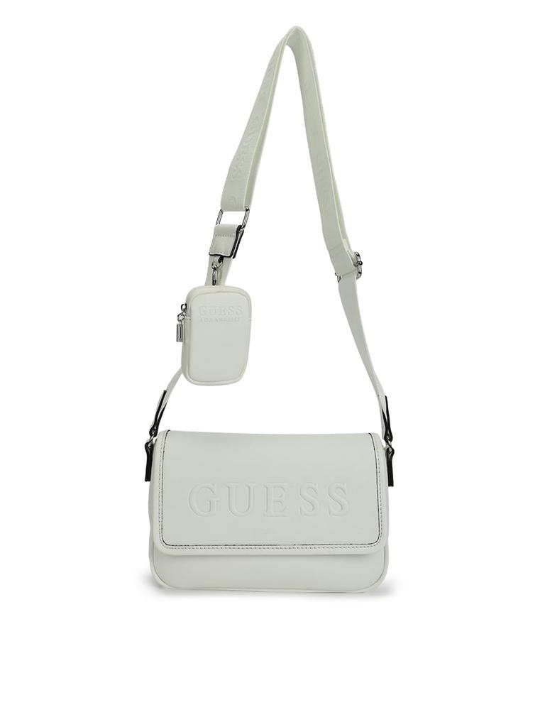 Guess HADDINGTON MINI CROSSBODY FLAP Geantă de Umăr Albă, pentru Femei,