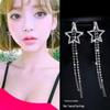 Bean Studs: Retro Five-Pointed Star Korean Tassel Earrings for Women