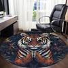 1pc Tiger Print Carpet, Round Non Slip Durable Large Size Office Carpet, Suitable for Office